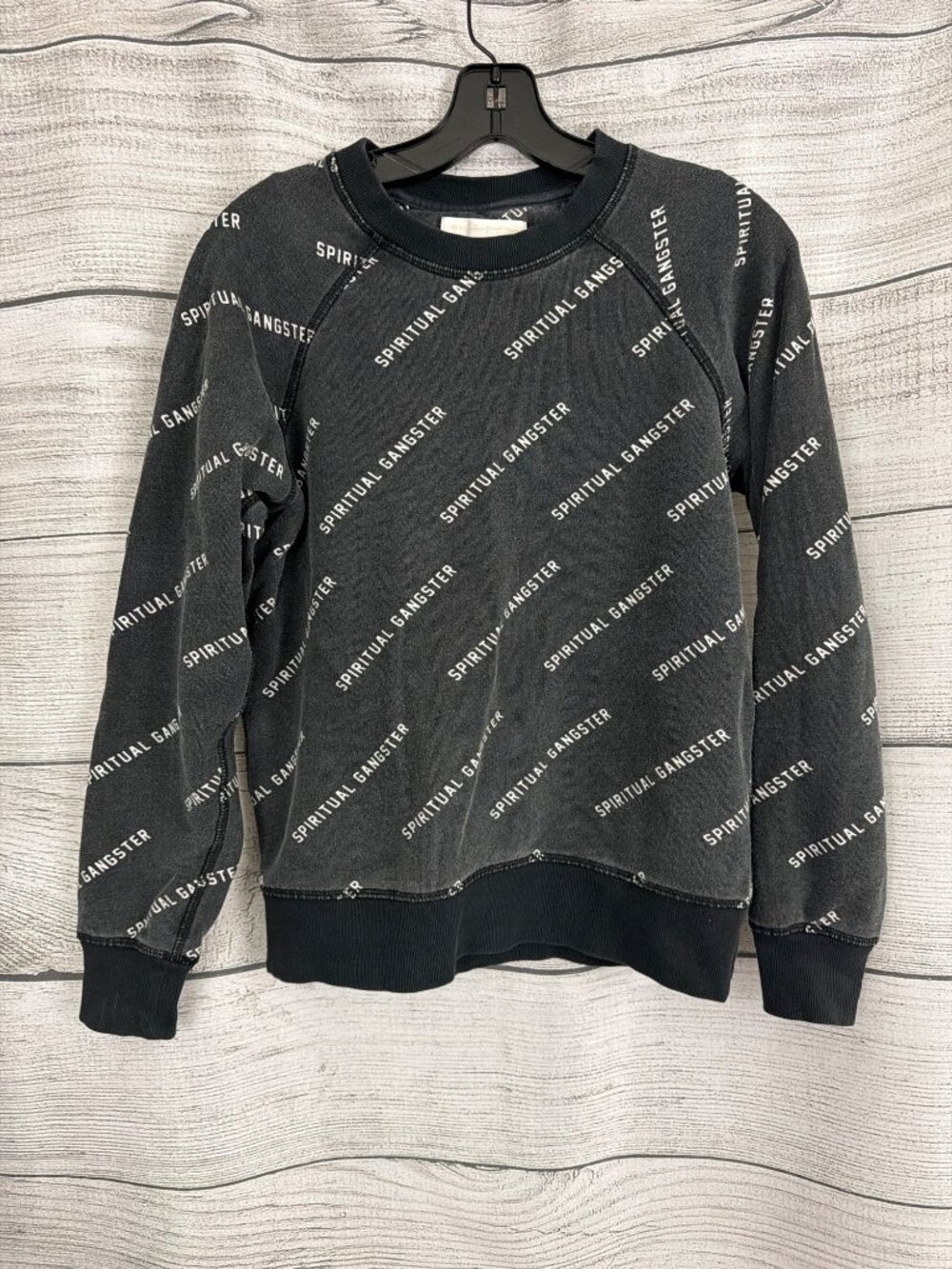Spiritual Gangster Black Logo Sweatshirt Size XS